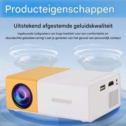 Vitdipy - Beamer - Projector - 1080P Full HD - Mini Projector - Smart Beamer - IOS & Android - Met Afstandsbediening - Resolutie van 320 x 240 - Geel — thumbnail 5
