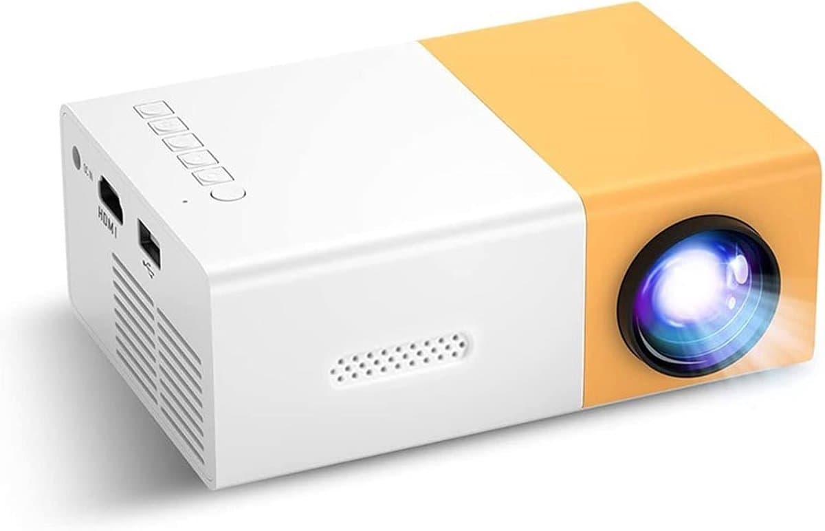 Vitdipy - Beamer - Projector - 1080P Full HD - Mini Projector - Smart Beamer - IOS & Android - Met Afstandsbediening - Resolutie van 320 x 240 - Geel — afbeelding 1
