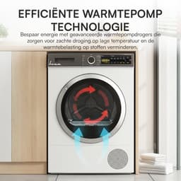 Fram FHPD-V9T2A++ Wasdroger - Warmtepompdroger- 9 kg - 15 Droogprogramma's - LED display - Uitgestelde start – Kinderslot – 5 Jaar Garantie – Wit — thumbnail 10