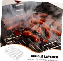Roestvrijstalen Airfryerstandaard met Dubbele Laag Grillrek voor Buiten Koken Accessoires voor Airfryers，31.5*22*3 — thumbnail 5