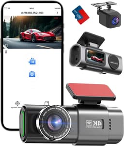 VIN® Selevie Dual Dashcam - Dashcam Voor Auto 4K + 1080p - Voor en Achter Camera – Auto Camera Met Parkeermodus - G-Sensor - App Bediening - Nachtzicht — thumbnail 1
