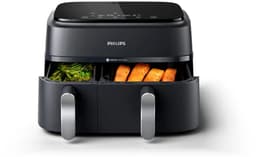 Philips 3000 Series Dual Airfryer - NA351/00 - Dubbele Mand - 9L - Tot 6 Personen - Zwart/Zilver — thumbnail 14
