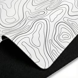 Witte XXL Muismat met Topografisch Design – 90x40 cm – Antislip – Voor Werk & Gaming — thumbnail 3