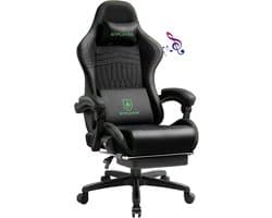 GTPLAYER - Gamingstoel - Met Voetensteun en Luidspreker - Zwart Groen