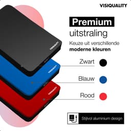 VisiQuality High-Speed Externe Harde Schijf 1 TB - Draagbare Harde Schijf USB 3.0 - Voor Windows & Mac - Xbox & PS4 games - Compact - Met handleiding - Zwart — thumbnail 5