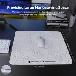 ATTACK SHARK CM05 Tempered Glass Gaming Mouse Pad - Glazen Muismat - Ultra-Smooth Surface - 9H Tempered Glass - 45*40CM - eSport Gaming Mousepad - White Contour Line — thumbnail 3