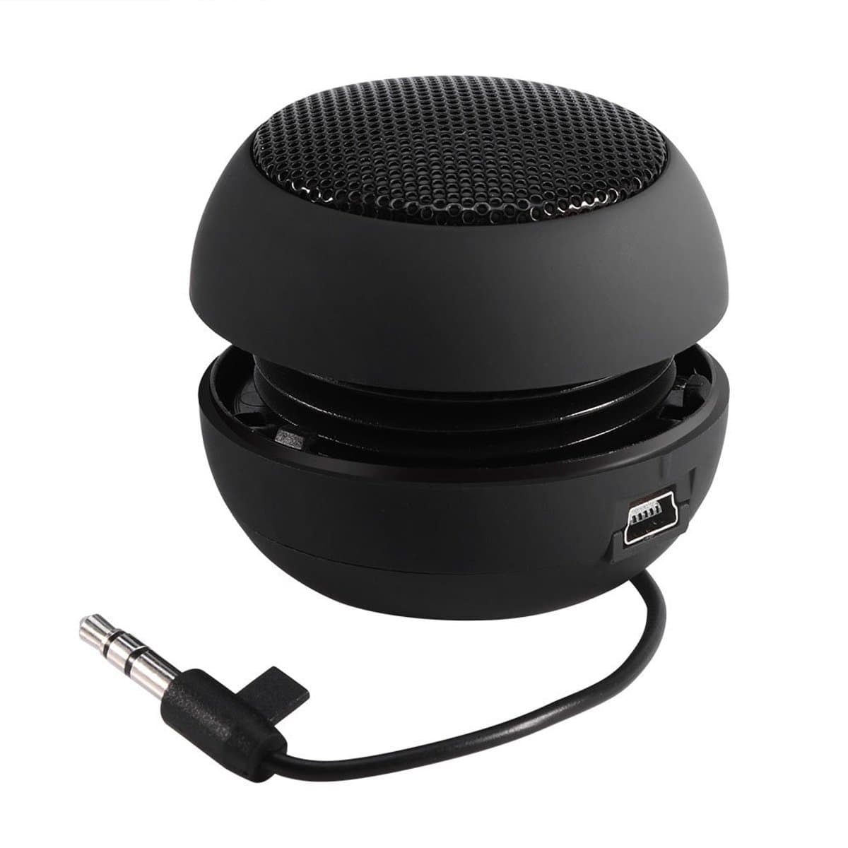 Draagbare 3,5 mm luidspreker, draadloze mini-luidspreker met 3,5 mm AUX-audio-aansluiting, draagbare mini-reisluidspreker van 3,5 mm met ingebouwde batterij voor mobiele telefoon MP3-pc (zwart) — afbeelding 1