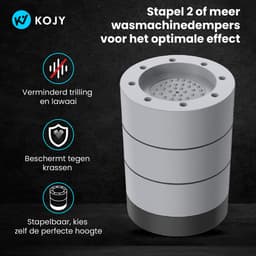 KOJY Wasmachine dempers - Verhoger - Stapelbaar - grijs - voor wasmachine en wasdroger - 8 Stuks — thumbnail 5