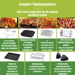 RVV® Heteluchtoven - Oven - Airfryer Oven - 11 Liter - Goud - 33cm x 39cm x 38cm — thumbnail 5