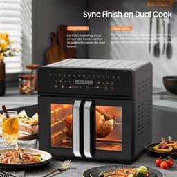 Dewelling AFTO-2301DT - 23L XXL Two Zone Airfryer met verwijderbare tussenschot - 2200W Heteluchtfriteuse met Franse Deuren - 12 accessoires - 15 programma's — thumbnail 5