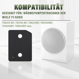 2 stuks droogfilters, voor Miele T1 wasdroger, wasdroger sokkelfilter, sponsfilter, filtermat voor een langere levensduur van de droger (207 mm x 157 mm x 30 mm) — thumbnail 3