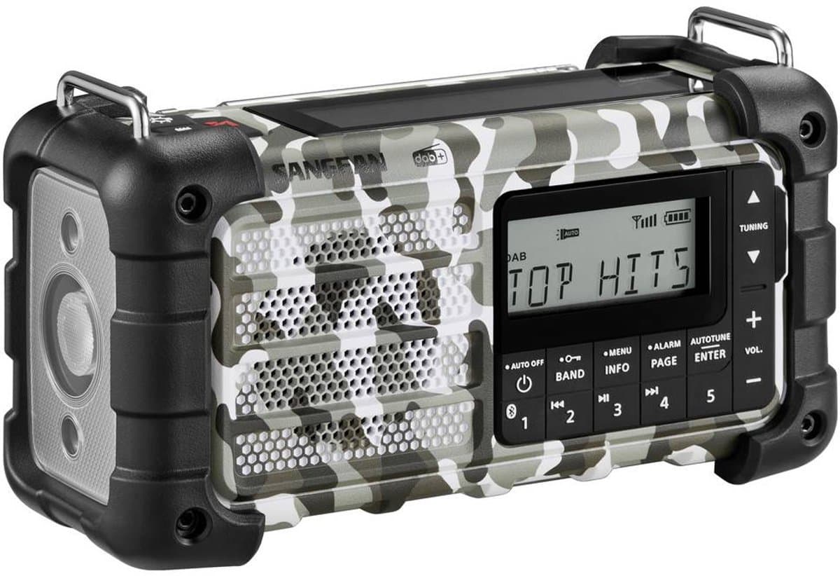 Sangean MMR-99 DAB+ Arctic Noodradio DAB+ - FM - AUX - Bluetooth - Zonnepaneel - Handslinger - Acculaadfunctie — afbeelding 1