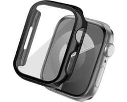 Screen protector - Geschikt voor Apple Watch 7 / 8 / 9 - 41 mm - Full Cover Hard Case / Beschermend Hoesje - Zwart