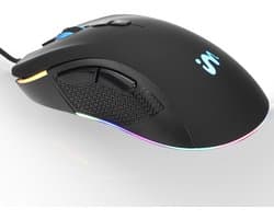 imoshion Bedrade Gaming Muis met RGB Led Verlichting voor Laptop en Computer - 7200 Dpi - Plug & Play - Rechtshandig - Zwart
