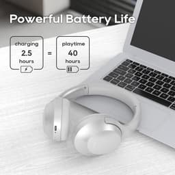 Srhythm NC45 Active Noise Cancelling Headphones, Wireless Bluetooth Headphones Over Ear with Microphone, Deep Bass, Foldable and Durable, 40 Hours Playtime for TV/PC/Mobile Phone — thumbnail 3
