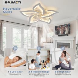 Ventilator Plafondlamp Dimbaar met Afstandsbediening - 3 Kleuren, 6 Snelheden, Stille Motor — thumbnail 5