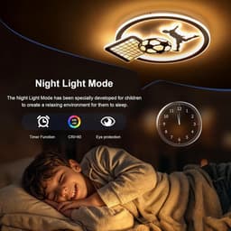 Dimbare LED Plafondlamp Voetbalvorm met Afstandsbediening - Warm tot Koel Wit Licht — thumbnail 4