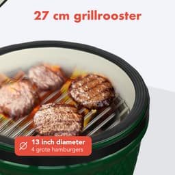KitchenBrothers Kamado BBQ - 13 Inch Houtskool Barbecue - 27⌀ cm - PFAS-vrij -Egg BBQ - Groen — thumbnail 4