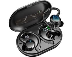 Sonume Sport Q38 – Draadloze Sportoordopjes – Tot 32 Uur Batterij – Bluetooth 5.3 – IPX7 Waterbestendig – Oorhaak – Zwart