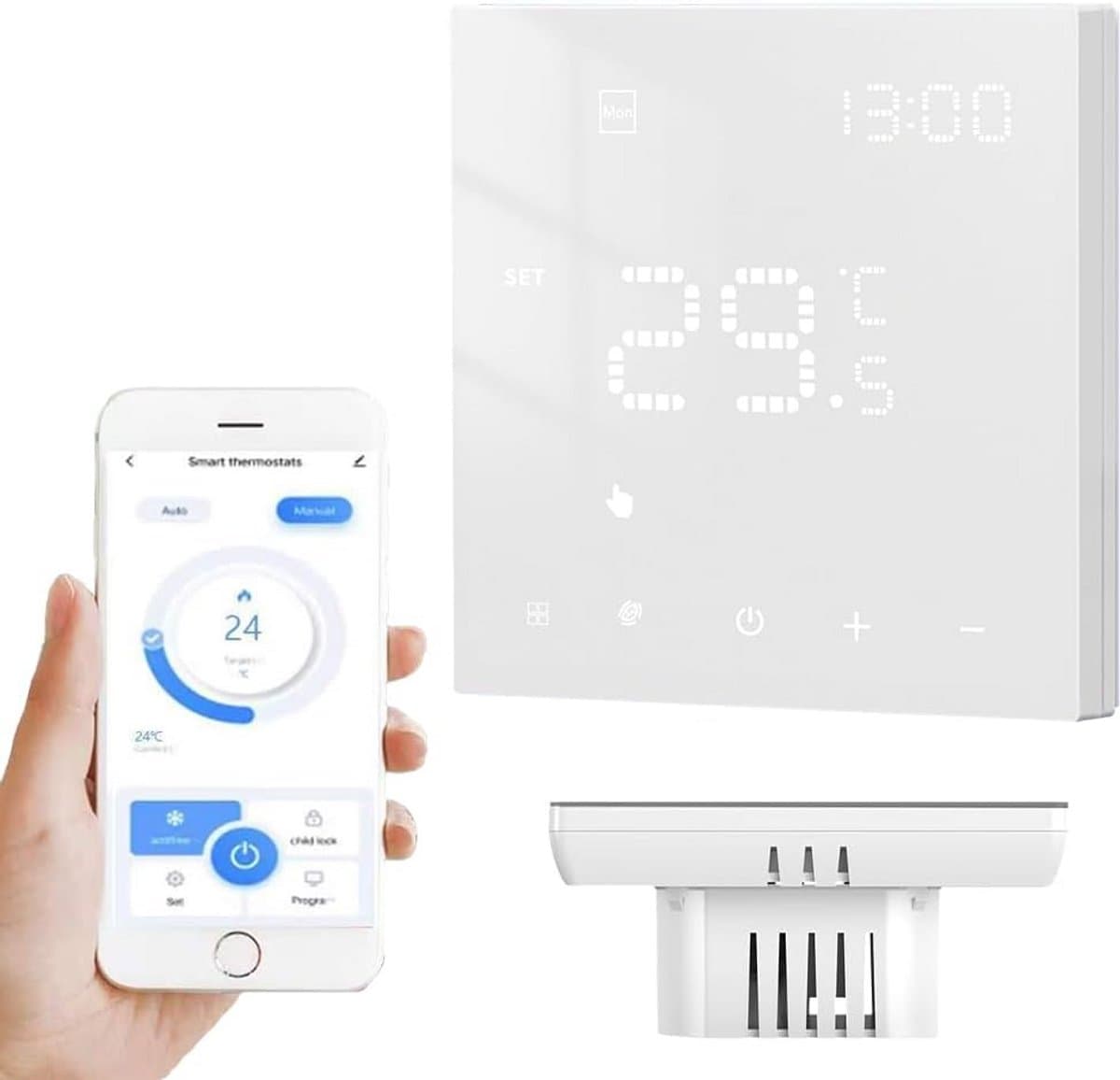 Slimme Digitale Wifi Thermostaat voor Water Vloerverwarming - Programmeerbaar en Spraakgestuurd — afbeelding 1