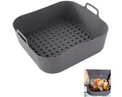 Bakplaat -airfryermat-kookgereedschap-bakplaten-Siliconen -keukenaccessoires-geschikt voor airfryers-grijs-20*20*6cm