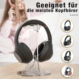 Acryl Hoofdtelefoonstandaard voor Alle Hoofdtelefoonmaten - Desk Holder voor Gaming Hoofdtelefoons en AirPods Max — thumbnail 2