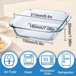Glazen mini-ovenschaal 0,5 l – Hittebestendige bakplaat voor oven, magnetron en airfryer — thumbnail 6