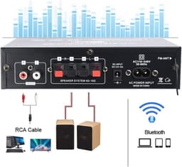 HiFi versterker met Bluetooth 5.0, mini audio versterker voor thuisbioscoop en karaoke — thumbnail 4