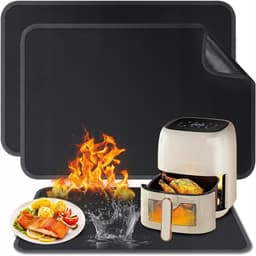 Airfryer Mat - Siliconen kookplaat beschermer - 60x40cm - Hittebestendig tot 560°C - Voor Airfryer, Oven & Barbecue - Makkelijk Schoon Te Maken & Anti-slip — thumbnail 8