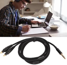 Jhubers Goods - Audio Upgradekabel - Vervangende Kabel - Vergulde Plug - ATH MSR7b - ATH SR9 - Hoofdtelefoon Compatibel - ATH ESW990H - Zwart - 3,5 mm - 3,9ft Audio-upgradekabel, Vlechtkabel, Vervangend Snoer — thumbnail 4