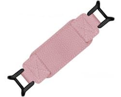 E-reader, geschikt voor tablets van 6-8 inch, met polsbandje als standaard, flexibel ontwerp, gemaakt van PU-leer, roze.