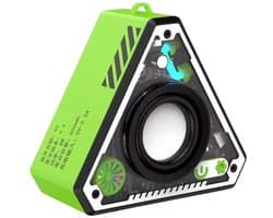 TriBeam RGB Bluetooth Speaker – 360° Surround Sound – Futuristisch Driehoek Design – 5W Speaker – TWS Pairing – Draagbaar – Groen