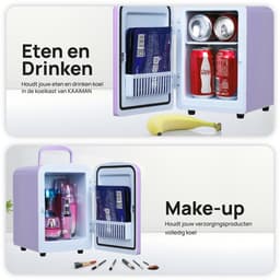 Kaaiman® Mini Koelkast 4L - Kleine Koelkast 12V/220V - Cosmetische Koelkast - Warm en Koud Functie - Skincare Fridge - Minikoelkast Slaapkamer - Paars — thumbnail 4
