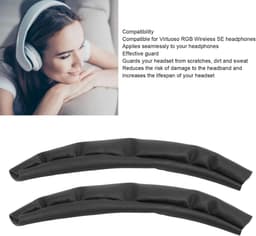 Vervangende hoofdbandhoes eiwitleren hoofdbandbeschermer zwart geschikt voor Virtuoso RGB Wireless SE. — thumbnail 4