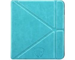 Origami Hoesje Geschikt voor Kobo Libra 2 - Hoes ZONDER SLAAP FUNCTIE Beschermhoes Cover - Turquoise * - ereader hoesje - cover