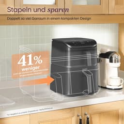 Turbo Tower Heteluchtfriteuse met 2 Kamers - 10,8 Liter Double Stack Airfryer voor Efficiënt Koken — thumbnail 2