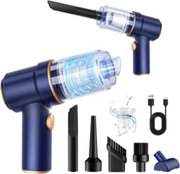 Handstofzuiger voor auto's — 8000 zuigkracht — stofzuiger — luchtstoffer — 120 watt hoog vermogen — speciale stofzuiger voor auto's met led-verlichting — met meerdere sproeiers — ideaal voor thuis, op kantoor, in dierentuinen. — thumbnail 1