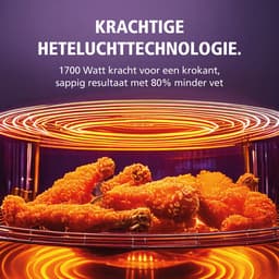 Brabantia Airfryer XXL - 7.6 liter - Digitaal Touchscreen - 8 Kookprogramma's - Tot 8 Personen - PFAS-Vrij - 80ºC tot 200ºC - 1700 Watt - BBEK1138 — thumbnail 5