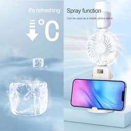Opvouwbare Handventilator met Waterkoeling - 5000 mAh - USB Oplaadbaar en 5 Snelheden — thumbnail 4