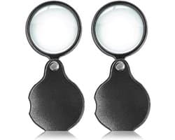 Draagbare Vergrootglas Set - 2 Stuks met 15-voudige Vergroting, Opvouwbaar en Ideaal voor Lezen