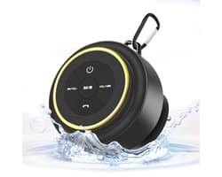Kebrela Bluetooth doucheluidspreker met karabijnhaak, draagbare bluetooth-luidsprekers met zuignap, IP67 waterdichte draadloze luidspreker met LED-licht, zwevend, voor kamperen, strand, reizen, cadeau