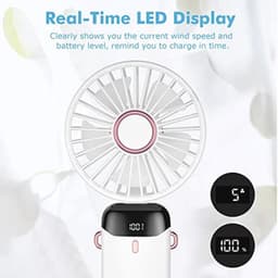 Draagbare Oplaadbare Mini-Ventilator met 5 Snelheden - USB Tafelventilator voor Thuis en Reizen — thumbnail 5