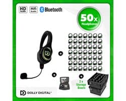 Dolly Digital® RD-Pro 50 Draadloze Koptelefoons voor groepen + Headmounted Microfoon – 50 HiFi Koptelefoons + Microfoon + Bluetooth + HiFi