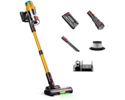 Avey S670 Steelstofzuiger Draadloos – 550W – 35Kpa Zuigkracht – 40 min Batterijduur – Zakloos – Lichtgewicht – LED Verlichting – 3 Snelheden – Kruimeldief – Voor Alle Vloeren & Dierenharen