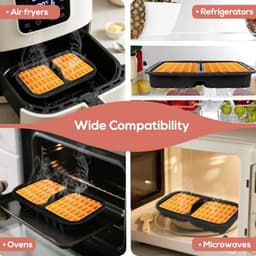 Set van 2 siliconen wafelvormen voor Airfryer - Ideale accessoires voor luchtfriteuse — thumbnail 4