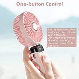 Draagbare Mini Ventilator met 5 Snelheden en Oplaadbare Accu voor Thuis en Buiten — thumbnail 1