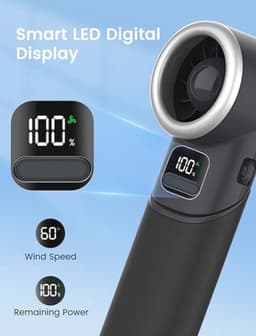 Draagbare Mini Handventilator met 5 Snelheden, USB Oplaadbare Vouwbare Ventilator, Persoonlijke Ventilator voor Binnen en Buiten — thumbnail 4