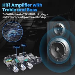 Hifi Versterker met Bluetooth 5.3 voor Thuis Stereo Installatie - 100W Mono Audioversterker met TB/USB/AUX-ingang — thumbnail 5
