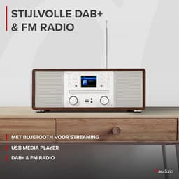 Internetradio - Audizio Avola alles-in-één radio met Bluetooth - DAB+/FM - CD speler - Wit — thumbnail 5