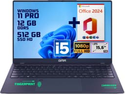 GMR | Elegante 15.6-inch Laptop voor Professionals | Intel i5 Processor - 12GB DDR5 RAM - 512GB M.2 SSD | Perfect voor Office & Zakelijk Gebruik (Windows 11 Pro + Office 2024) — thumbnail 1